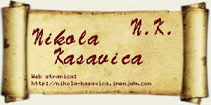 Nikola Kasavica vizit kartica